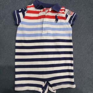 POLO RALPH LAUREN - Baby Boys Cotton Short Sleeved Polo Shortall